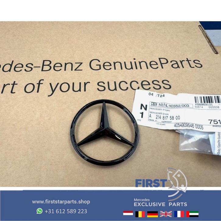 W214 STER Kofferbak LOGO achterklep EMBLEEM zwart W176 W117, Auto-onderdelen, Carrosserie en Plaatwerk, Mercedes-Benz, Gebruikt