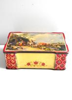 Derk de Vries sigaren trommel/blik met landelijke decoratie, Verzamelen, Blikken, Ophalen of Verzenden, Gebruikt, Overige