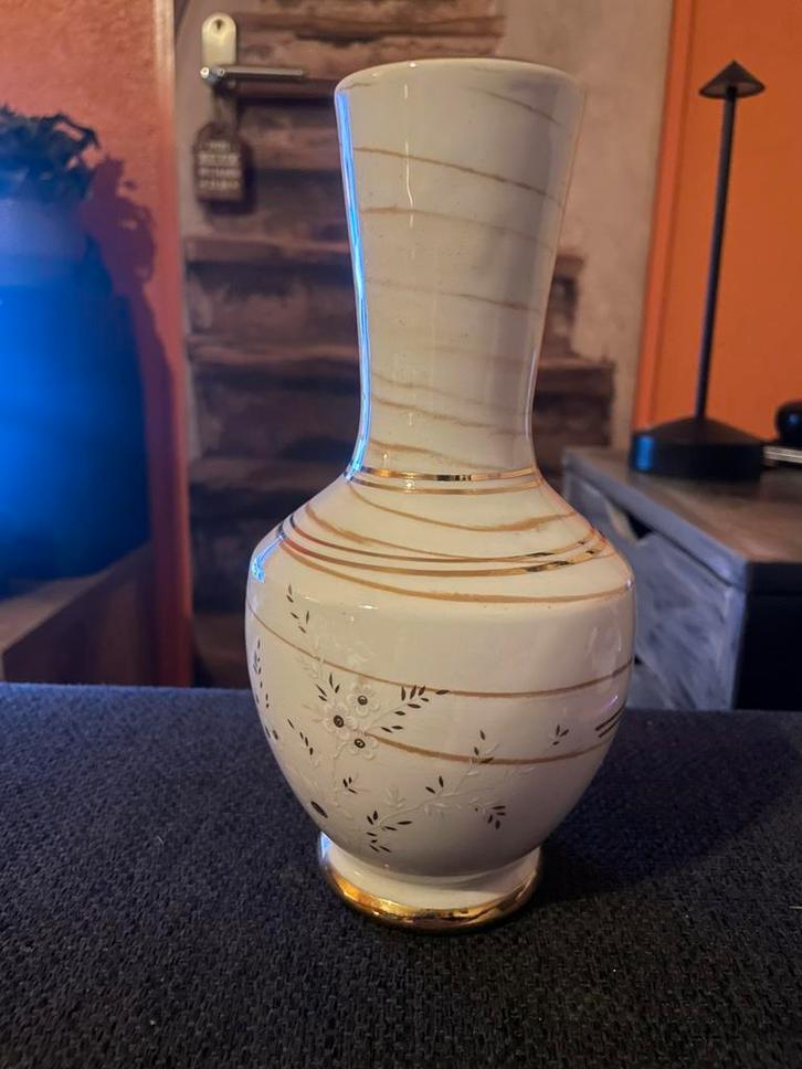 Handgemaakt Grieks vaasje – Rhodos – met 24k gouddecor, Antiek en Kunst, Antiek | Vazen, Ophalen of Verzenden