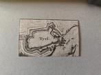 Zeldzame mini gravure vesting Tiel - authentiek 340 jr oud!, Antiek en Kunst, Kunst | Etsen en Gravures, Ophalen of Verzenden