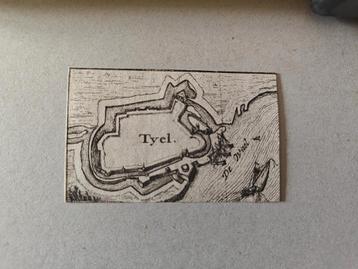 Zeldzame mini gravure vesting Tiel - authentiek 340 jr oud! beschikbaar voor biedingen