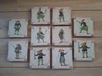 Oude antieke originele tegels met soldaten uit Frankrijk, Ophalen of Verzenden