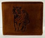Tijger portemonnee van leer portefeuille bruin leder, Info@deconoord.nl, Bruin, Deco Noord, Nieuw