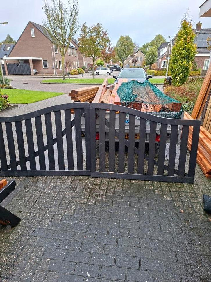 Dubbele poort 3 mtr breed Zeer luxe deuren 75% korting, Tuin en Terras, Tuinpoorten, Nieuw, Draaipoort, Hout, 150 tot 200 cm, 200 cm of meer