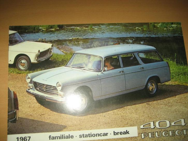 Peugeot 404 Break Familiale Stationcar 1967 folder brochure, Boeken, Auto's | Folders en Tijdschriften, Zo goed als nieuw, Peugeot