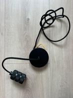 Armatuur: plafondplaat en snoer hanglamp E27 zwart 160 cm, Ophalen of Verzenden, Zo goed als nieuw, Stof, 75 cm of meer