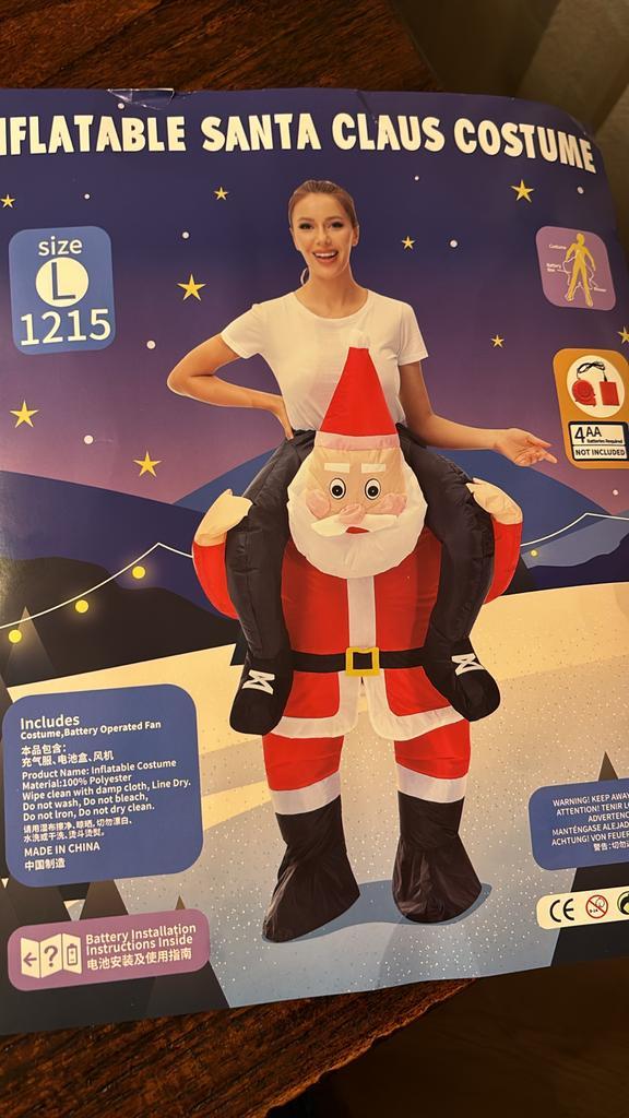 Opblaasbaar Kerstman Kostuum - Feestelijk!, Diversen, Kerst, Nieuw, Ophalen of Verzenden