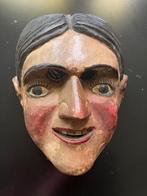 Antiek houten masker vrouw Guatemala, Ophalen of Verzenden