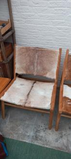 Twee Eki fauteuil - stoel met geitenhuid, Huis en Inrichting, Stoelen, Ophalen, Gebruikt, Twee, Bruin