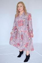 Vintage co ord jurk jaren 50-60 floral maat 44 46, Kleding | Dames, Blauw, Maat 46/48 (XL) of groter, Ophalen of Verzenden, Zo goed als nieuw