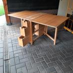 Massief Beuken Inklaptafel met Laden, Ophalen of Verzenden, Rechthoekig, 100 tot 150 cm, 50 tot 100 cm