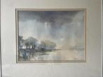 Aquarel - Sjoerdje Hak Rivierlandschappen, Antiek en Kunst, Kunst | Schilderijen | Klassiek, Ophalen