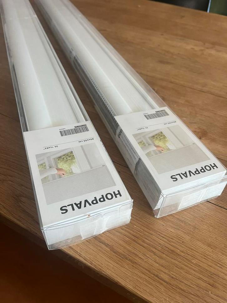 2x Nieuwe IKEA HOPPVALS plissegordijnen 80x155cm Wit, Huis en Inrichting, Stoffering | Gordijnen en Lamellen, Nieuw, 150 tot 200 cm
