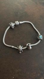 Pandora zilveren armband mrt 4 bedels, Ophalen of Verzenden, Zo goed als nieuw, Zilver