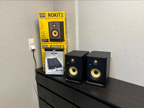 KRK Rokit 5 G4 2x - inclusief pads & 6,3 jack aansluiting, Audio, Tv en Foto, Luidsprekers, Ophalen
