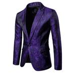 Heren paars paisley colbert mannen blazer jasje bloemen, Kleding | Heren, Verzenden, Nieuw, Paars