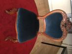 Louis XV stijl stoelen (4x), Huis en Inrichting, Blauw, Vier, Zo goed als nieuw, Hout