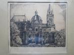 Ets, Aachen Munster, Dom in Aken, gesigneerd en ingelijst, Antiek en Kunst, Ophalen of Verzenden