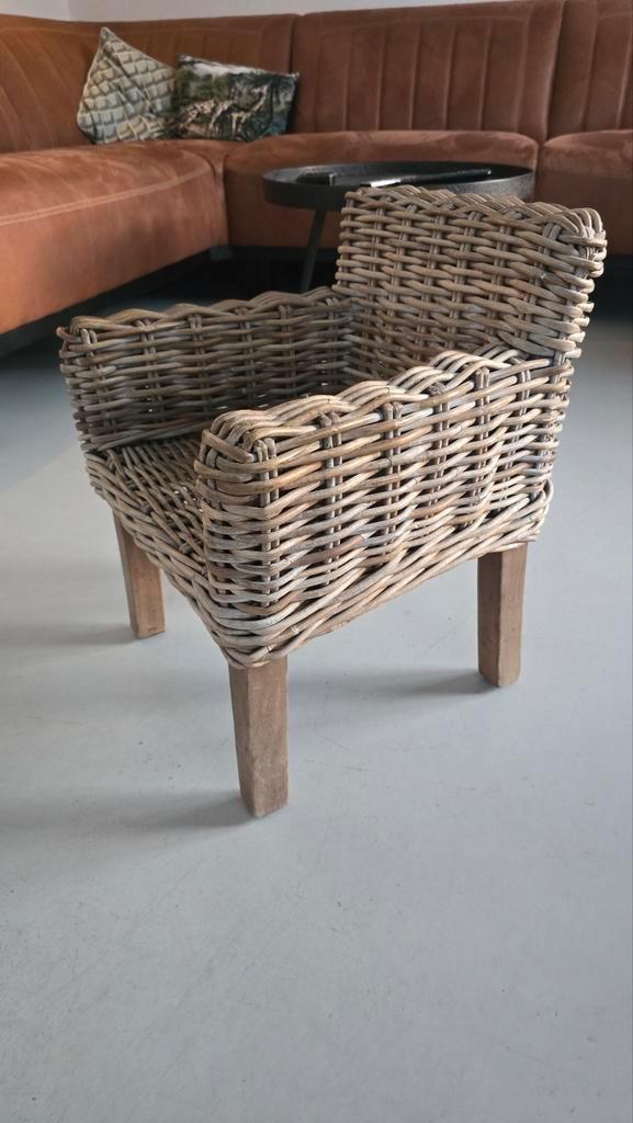 Klein rieten stoeltje - decoratie of voor kindjes, Huis en Inrichting, Stoelen, Gebruikt, Eén, Hout, Riet of Rotan, Bruin, Ophalen