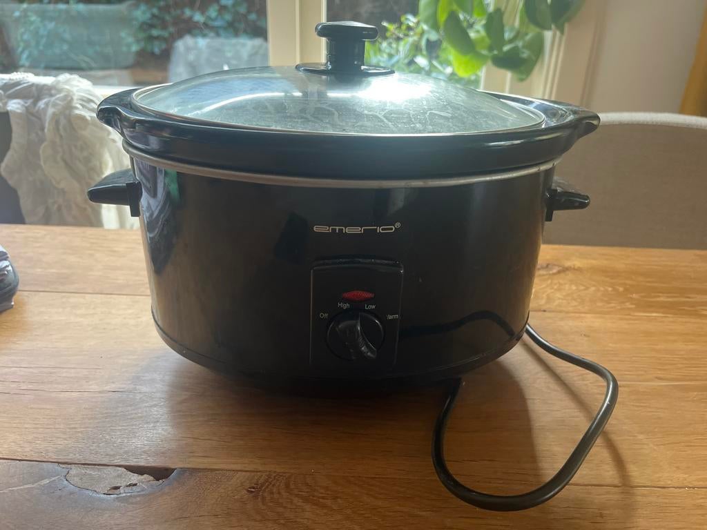 Emerio Slowcooker - Zwart, Witgoed en Apparatuur, Slowcookers, Ophalen, Timer, Gebruikt