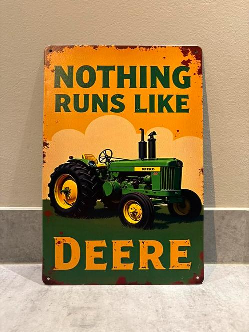 Mancave Bar Café Wanddecoratie metalen bordje John Deere, Verzamelen, Merken en Reclamevoorwerpen, Zo goed als nieuw, Reclamebord