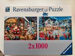 Ravensburger puzzel - Kerst - 2 x 1000 stukjes, Hobby en Vrije tijd, Denksport en Puzzels, Ophalen of Verzenden, Zo goed als nieuw