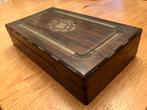Antique Gaming Playing Box Chest Mother of Pearl Chip Tokens, Ophalen of Verzenden, Gebruikt, Speelkaart(en)