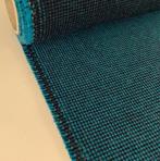 De Ploeg Accent 18/54; turquoise+zwart; restant meubelstof, Wol, Blauw, 120 cm of meer, Nieuw