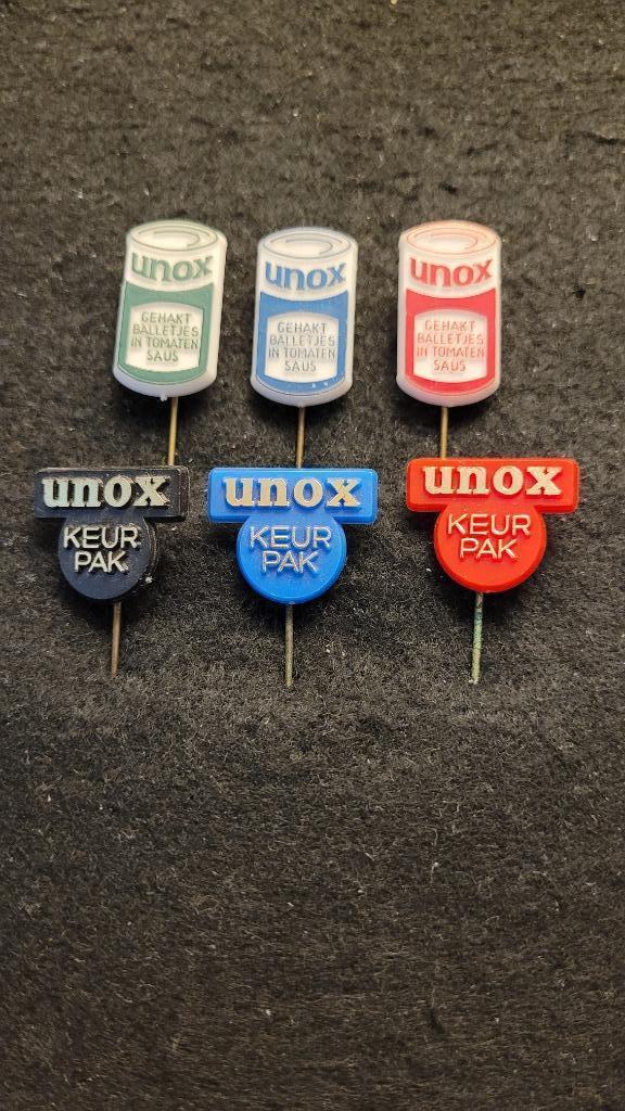 UNOX soepen  Oss speldje, Verzamelen, Speldjes, Pins en Buttons, Zo goed als nieuw, Speldje of Pin, Merk, Verzenden