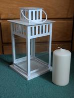 11x Nieuw Ikea Borrby Windlicht 28cm + Ikea Fenomen kaarsen, Ophalen, Overige materialen, 25 tot 50 cm, Wit