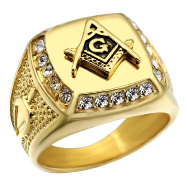 Freemason ring (vrijmetselarij gouden vrijmetselaar masonic), Sieraden, Tassen en Uiterlijk, Ringen, Nieuw, Dame of Heer, Goud