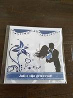 Kaartje huwelijk/trouwen blauw/wit, Ophalen of Verzenden, Nieuw, Overige thema's