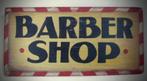 Handgeschilderd reclame bord/barber shop/kapper/vintage, Verzamelen, Ophalen of Verzenden, Zo goed als nieuw, Reclamebord