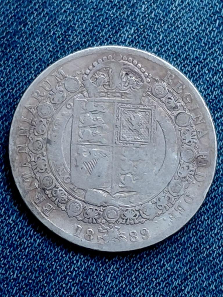 Engeland Half Crown 1889 Victoria  - Zilver, Verzenden, Overige landen, Losse munt, Zilver