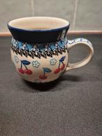 Leuke Keramieken Kop met Kersjes, Huis en Inrichting, Keuken | Servies, Gebruikt, Keramiek, Ophalen of Verzenden, Overige stijlen