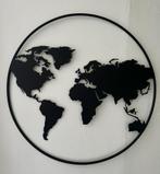 Wanddecoratie, wereldkaart zwart metaal, Huis en Inrichting, Woonaccessoires | Wanddecoraties, Ophalen, Zo goed als nieuw