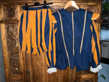 Compleet Pietenpak ,handgemaakt - Blauw en Goud, beschikbaar voor biedingen