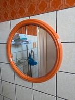 Vintage retro oranje spiegel, Minder dan 50 cm, Gebruikt, Ophalen of Verzenden, Minder dan 100 cm