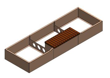 Bloembak 3x1mtr met bankje / zitje beschikbaar voor biedingen