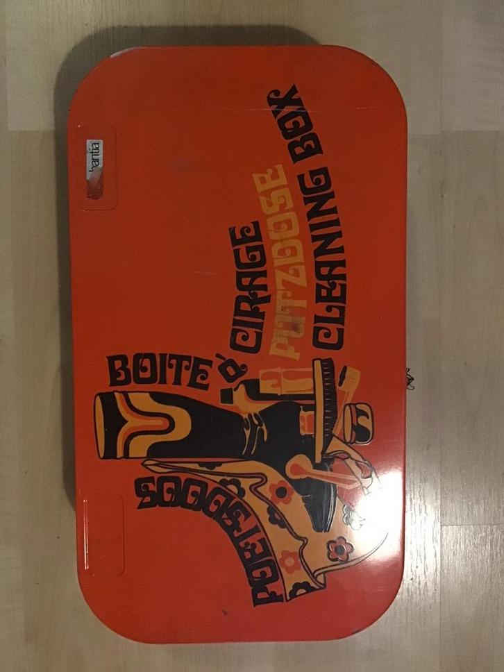 Vintage Brabantia schoenpoetsdoos met borstels retro, Verzamelen, Retro, Huis en Inrichting, Ophalen