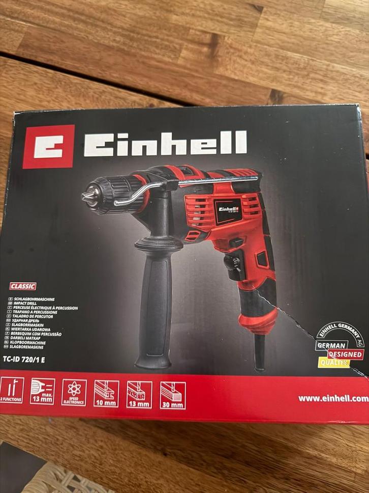 Nieuwe Einhell Boormachine TC-ID 720/1 E, Doe-het-zelf en Verbouw, Gereedschap | Boormachines, Nieuw, Boormachine, 400 tot 600 watt