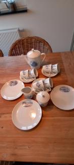 servies wit met blauwe print Bavaria jaren 60, Huis en Inrichting, Keuken | Servies, Overige stijlen, Gebruikt, Ophalen of Verzenden