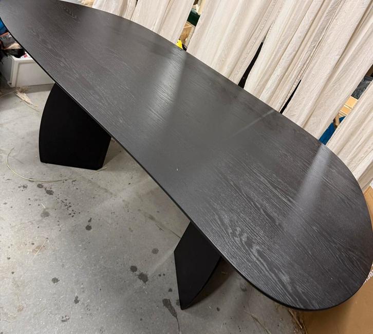 220 x 95 cm organisch zwarte eettafel, Huis en Inrichting, Tafels | Eettafels, Ophalen