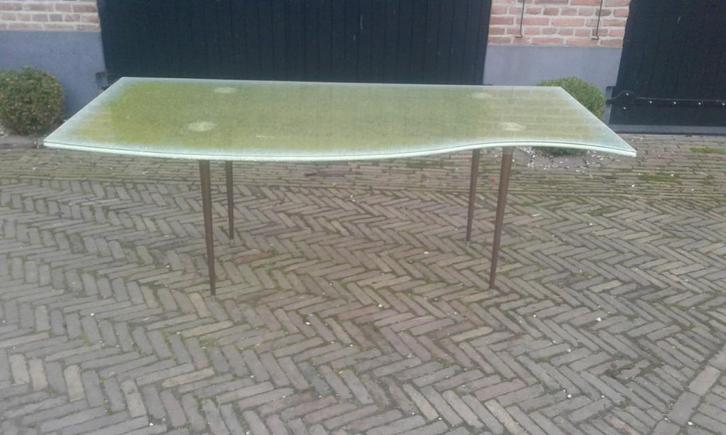 Glazen bureau, Huis en Inrichting, Bureaus, Gebruikt, Bureau, Ophalen of Verzenden