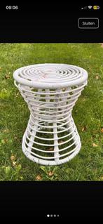 Bamboe bijzettafel, Huis en Inrichting, Tafels | Bijzettafels, Ophalen of Verzenden, Zo goed als nieuw, Rond, Minder dan 55 cm