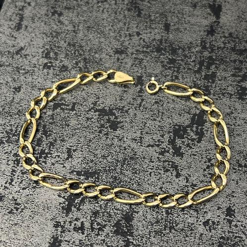 18k gouden armband figaro schakel, Sieraden, Tassen en Uiterlijk, Armbanden, Zo goed als nieuw, Goud, Ophalen of Verzenden