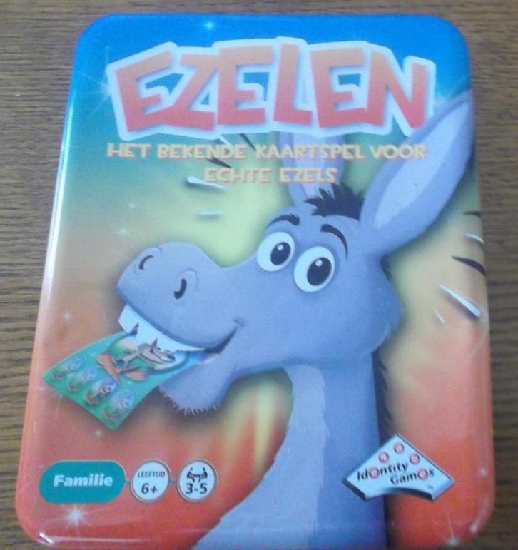 Kaartspel Ezelen in blik, Hobby en Vrije tijd, Gezelschapsspellen | Kaartspellen, Zo goed als nieuw, Drie of vier spelers, Vijf spelers of meer