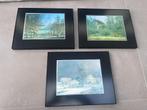 Set van 3 schilderijtjes met jaargetijde metallic 3D effect, Minder dan 50 cm, Ophalen of Verzenden, Zo goed als nieuw, Minder dan 50 cm
