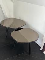Tafels met spiegelglas in bruine/bronzen kleur, Huis en Inrichting, Tafels | Bijzettafels, Minder dan 55 cm, Gebruikt, Modern, hedendaags, organisch