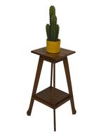 Vintage Hoog Plantentafel/Kruk Eiken Hout, Jaren '60